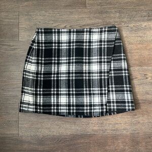 Plaid Black and White Women's Skirt